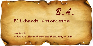 Blikhardt Antonietta névjegykártya